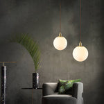 Lunara | Elegant Modern White Orb Pendant Light Fixture 1