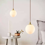 Lunara | Elegant Modern White Orb Pendant Light Fixture 4