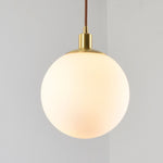 Lunara | Elegant Modern White Orb Pendant Light Fixture 5