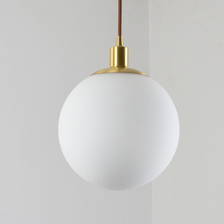 Lunara | Elegant Modern White Orb Pendant Light Fixture 6