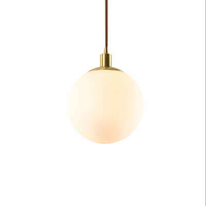 Lunara | Elegant Modern White Orb Pendant Light Fixture 7