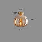 Lunara | Elegant Smoke Gray Glass Semi-Flush Mount Ceiling Light 6
