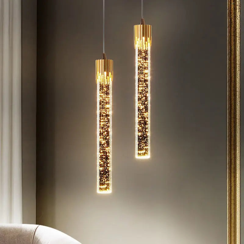 Lustreau | Glass Pendant Lamp with Cylindrical Shade & Warm White Glow | Elegant Lighting for Cozy Spaces 0