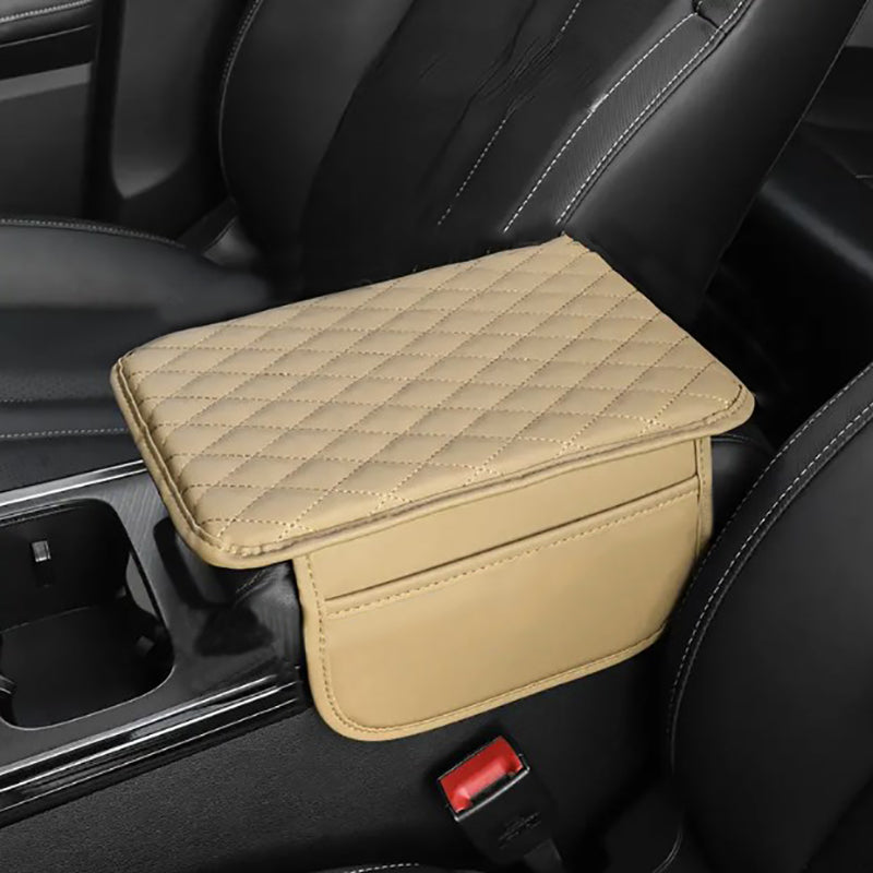 Luxe Comfort | PU Leather Car Armrest Mat with Storage Pockets | Stylish Protection for Your Vehicle 4