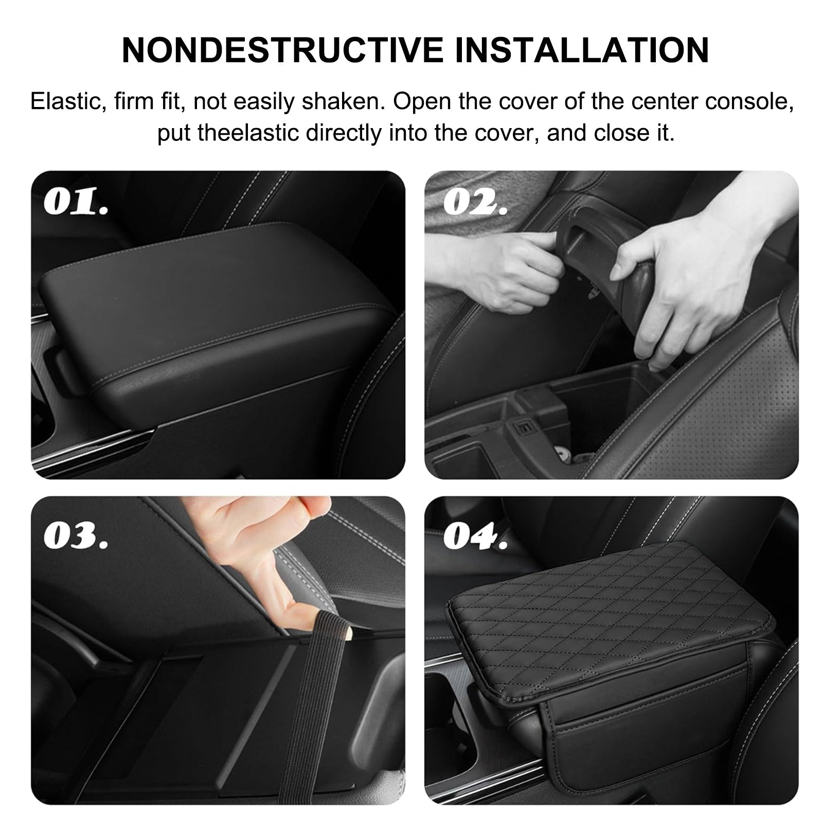 Luxe Comfort | PU Leather Car Armrest Mat with Storage Pockets | Stylish Protection for Your Vehicle 6