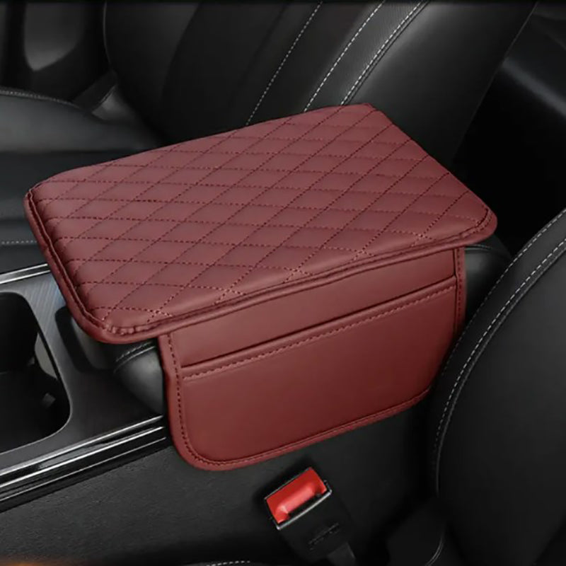 Luxe Comfort | PU Leather Car Armrest Mat with Storage Pockets | Stylish Protection for Your Vehicle 8