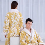 Luxe Jacquard Bathrobe | Double-Layer Comfort for Couples Relaxation 2