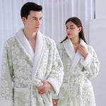 Luxe Jacquard Bathrobe | Double-Layer Comfort for Couples Relaxation 5