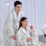 Luxe Jacquard Bathrobe | Double-Layer Comfort for Couples Relaxation 6