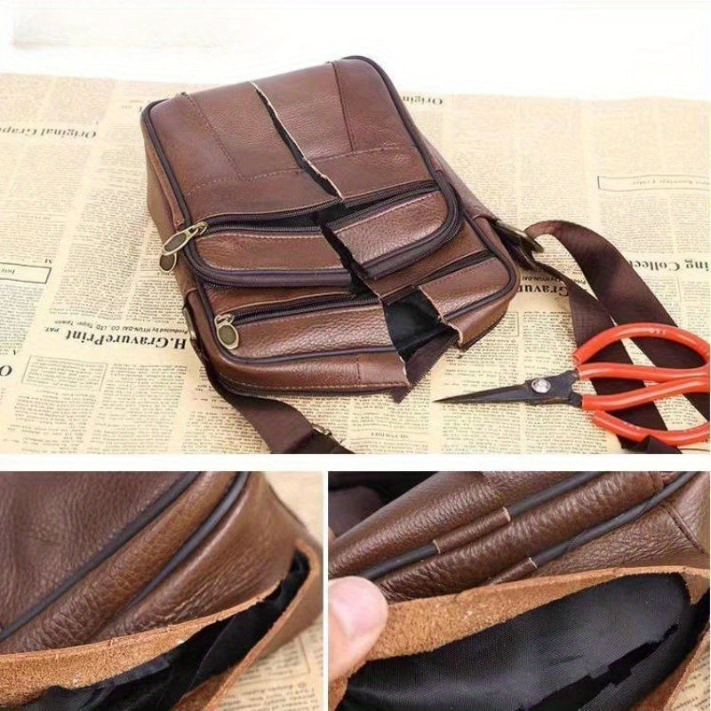 Luxurious Leather Shoulder Bag for Men with Adjustable Strap | Spacious Design for Everyday Use 4