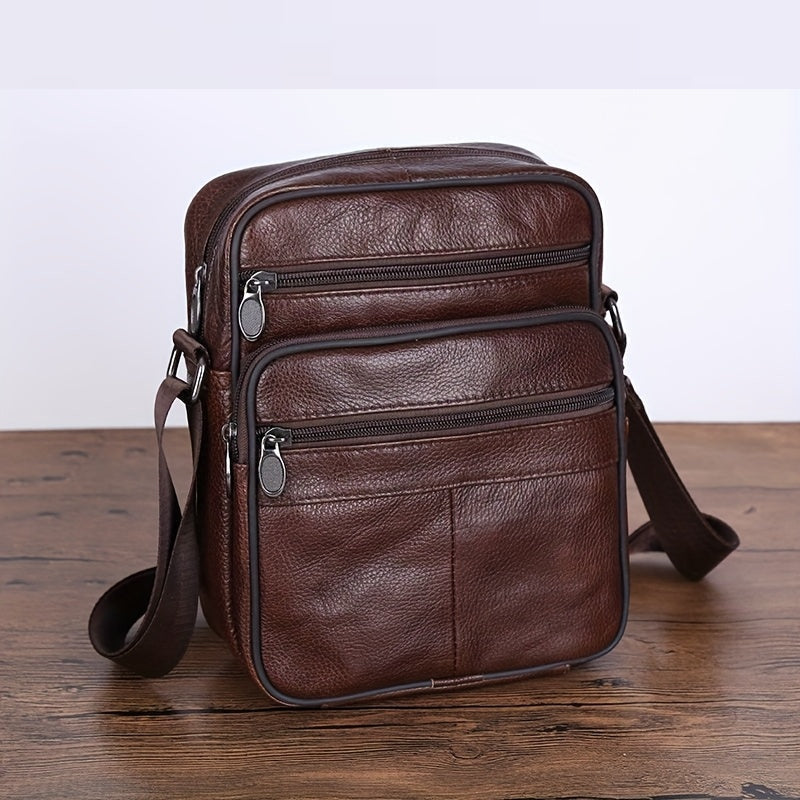 Luxurious Leather Shoulder Bag for Men with Adjustable Strap | Spacious Design for Everyday Use 8