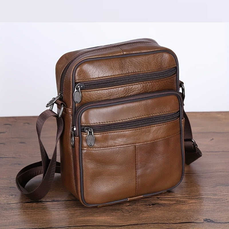 Luxurious Leather Shoulder Bag for Men with Adjustable Strap | Spacious Design for Everyday Use 9