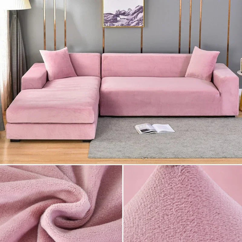 Luxurious Velvet Sofa Cover with Stretch Fabric & Custom Fit for Ultimate Protection 0