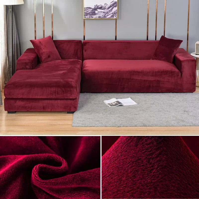 Luxurious Velvet Sofa Cover with Stretch Fabric & Custom Fit for Ultimate Protection 13