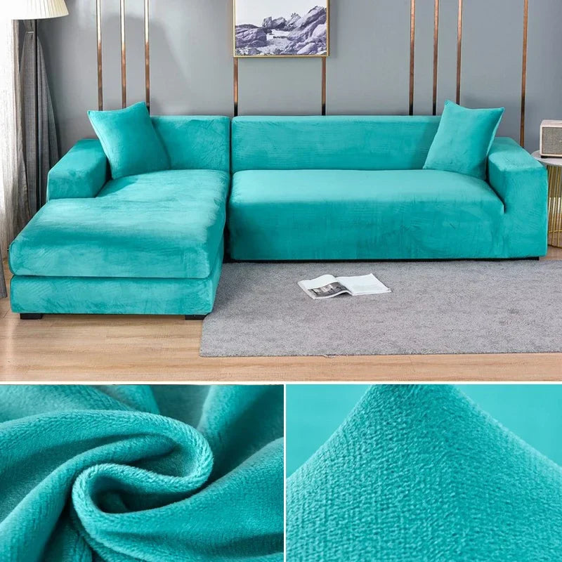 Luxurious Velvet Sofa Cover with Stretch Fabric & Custom Fit for Ultimate Protection 22