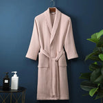 Luxury Cotton Bathrobe with Waffle Weave Design | Soft & Breathable Comfort for Year-Round Relaxation 2