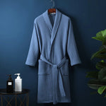 Luxury Cotton Bathrobe with Waffle Weave Design | Soft & Breathable Comfort for Year-Round Relaxation 4