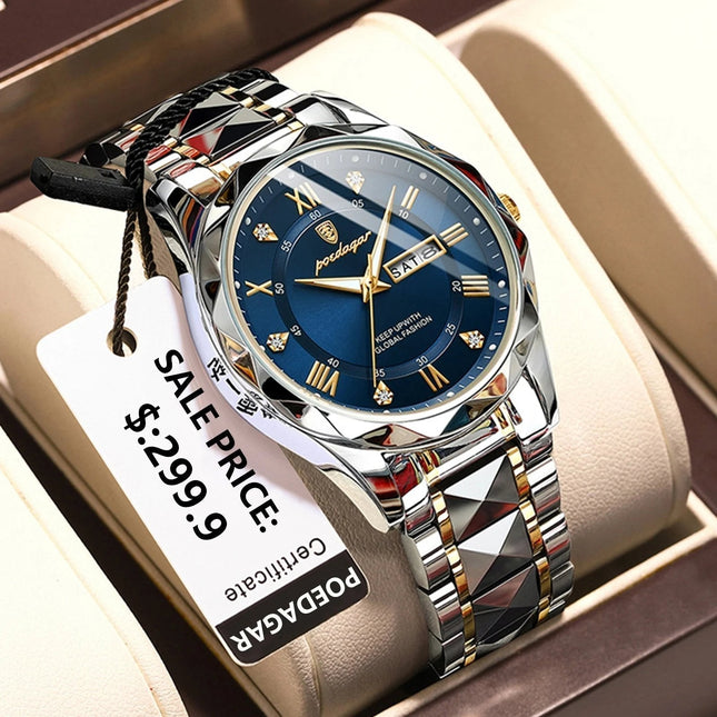 Luxury Men's Waterproof Watch with Luminous Function & Adjustable Strap | Stylish Timepiece for Everyday Use 0