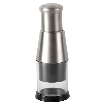 Vegetable Chopper with Collection Bowl, Manual Food Chopper for Onion and Salad, Stainless Steel Vegetable Cutter