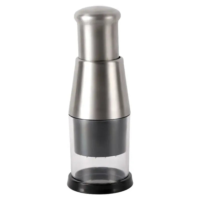Vegetable Chopper with Collection Bowl, Manual Food Chopper for Onion and Salad, Stainless Steel Vegetable Cutter