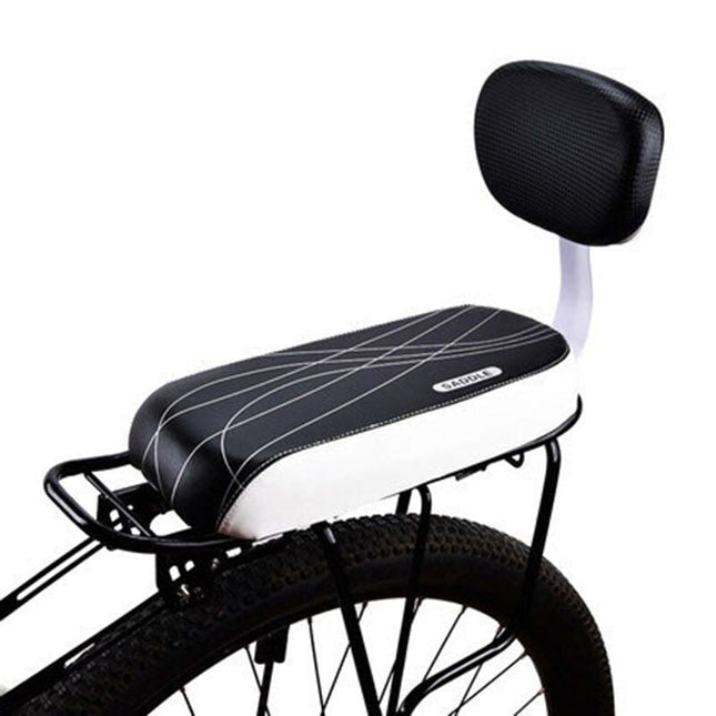 Bike Backrest Seat Padded for Child, Rear Bike Seat with Backrest PU Leather and Sponge, Bike Passenger Seat for Kids