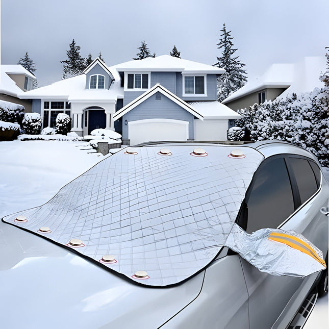 Windshield Cover for Ice and Snow, Magnetic Car Windshield Cover with Mirror Covers, Windshield Sun Shade for Summer