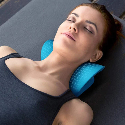 Neck Stretcher, Cervical Traction Device for Neck and Shoulder, Neck Massage Pillow with Nodes, Posture Pillow for Desk