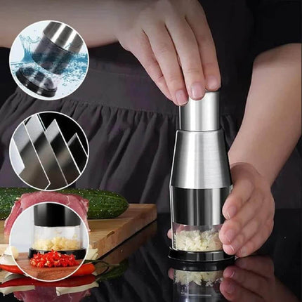 Vegetable Chopper with Collection Bowl, Stainless Steel Vegetable Cutter