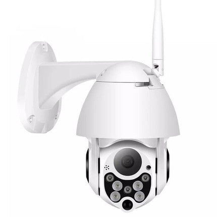 Wireless WiFi surveillance camera, 1080p HD outdoor security cam with color night vision and IP66 housing