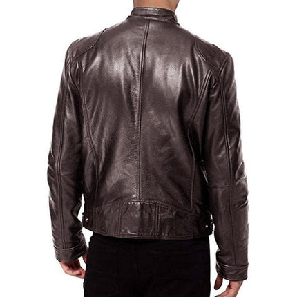 Black Leather Jacket, Brown Leather Moto Jacket – image 4