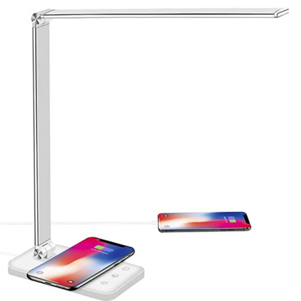 LED Table Lamp with USB Charging Port, Bedside Lamp for Nightstand