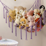 Macrame Toy Storage Hammock with Durable Design | Space-Saving Organizer for Kids' Rooms 11