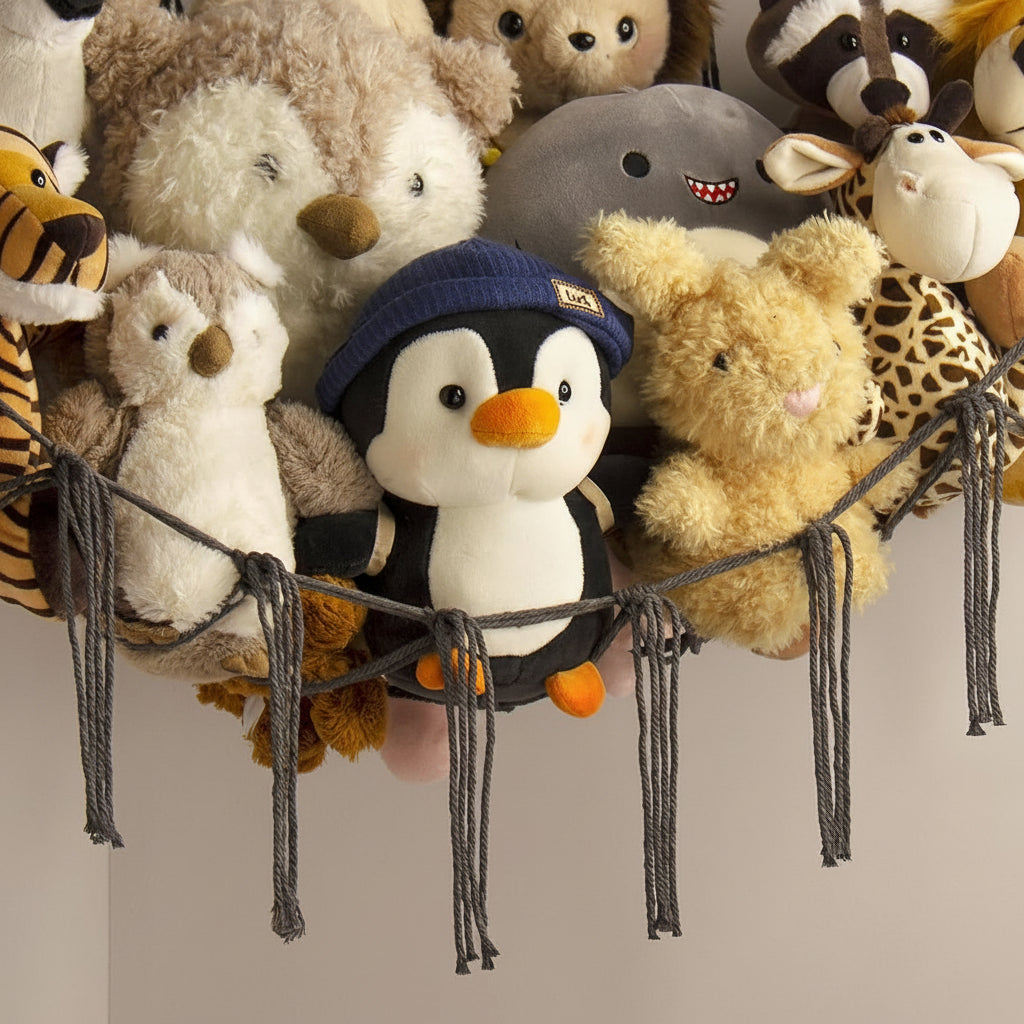Macrame Toy Storage Hammock with Durable Design | Space-Saving Organizer for Kids' Rooms 7