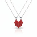 Magnetic Heart | Couple Necklace Set with Electrocardiogram Design | Matching Jewelry for Connection and Love 1