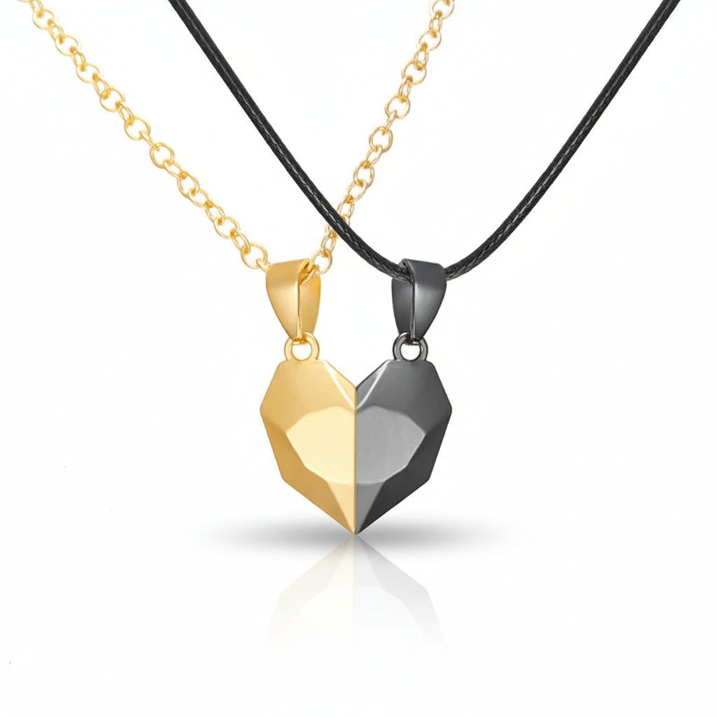 Magnetic Heart | Couple Necklace Set with Electrocardiogram Design | Matching Jewelry for Connection and Love 8