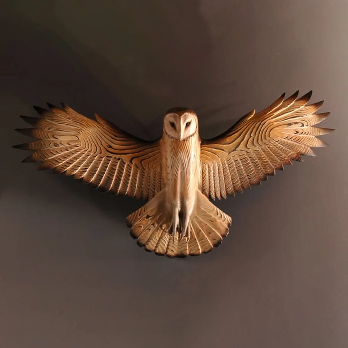 Majestic Owl | Wooden Wall Art with Natural Finish | Artisan Decor for Home Elegance 0