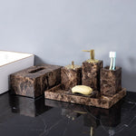 Marble Elegance | Marble-Effect Bath Essentials Set with Polished Finish | Stylish Organization for Your Bathroom 2