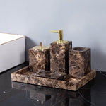 Marble Elegance | Marble-Effect Bath Essentials Set with Polished Finish | Stylish Organization for Your Bathroom 3