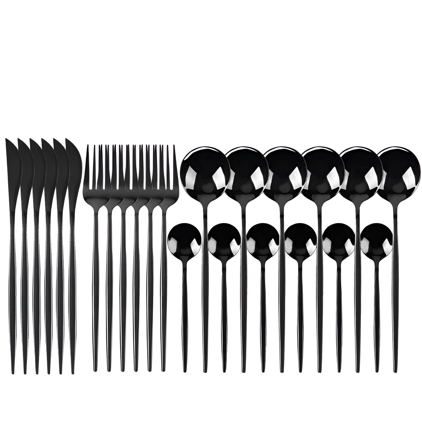 Matte Black Cutlery Set with Elegant Carrying Case | Durable Flatware for Outdoor Use 0