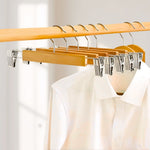 Maxwell | Premium Wooden Pants Hangers with Strong Clips | 10-Piece Set for Neat Wardrobe Organization 0