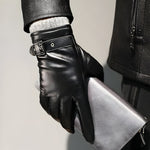 Men's Winter Touchscreen Gloves with Secure Strap Closure for Driving 1