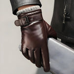 Men's Winter Touchscreen Gloves with Secure Strap Closure for Driving 3
