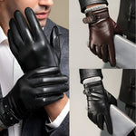 Men's Winter Touchscreen Gloves with Secure Strap Closure for Driving 4