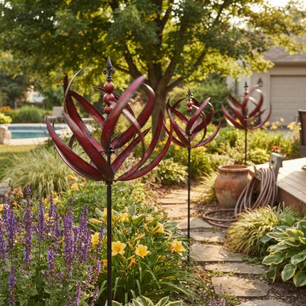 Metal Wind Spinner for Garden and Porch, Kinetic Yard Art and Outdoor Garden Decor for Patio