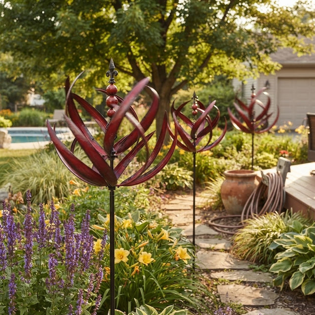 Metal Wind Spinner for Garden and Porch, Kinetic Yard Art and Outdoor Garden Decor for Patio
