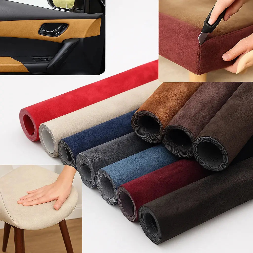 Microfiber Suede Fabric | Self-Adhesive Material with Water-Resistant Properties | Ideal for Vehicle and Furniture Repairs 0