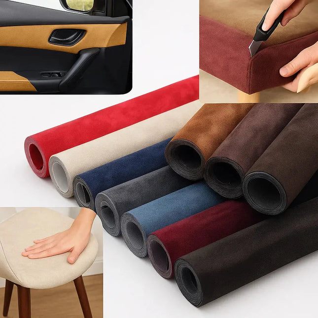 Microfiber Suede Fabric | Self-Adhesive Material with Water-Resistant Properties | Ideal for Vehicle and Furniture Repairs 0