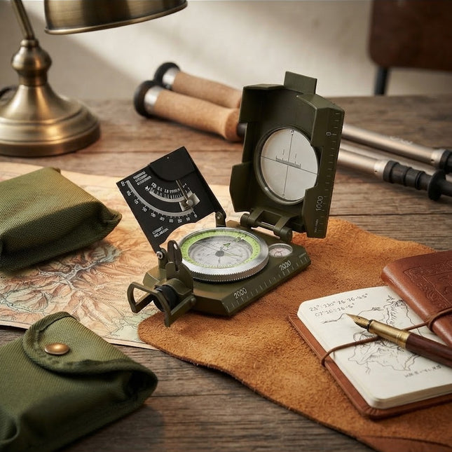 Military Compass, Waterproof Metal Compass for Hiking and Camping, Navigation Compass with Lanyard and Storage Pouch