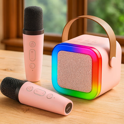 Mini Karaoke Machine | Bluetooth Speaker with Wireless Microphones | Portable Fun for Kids and Families 4