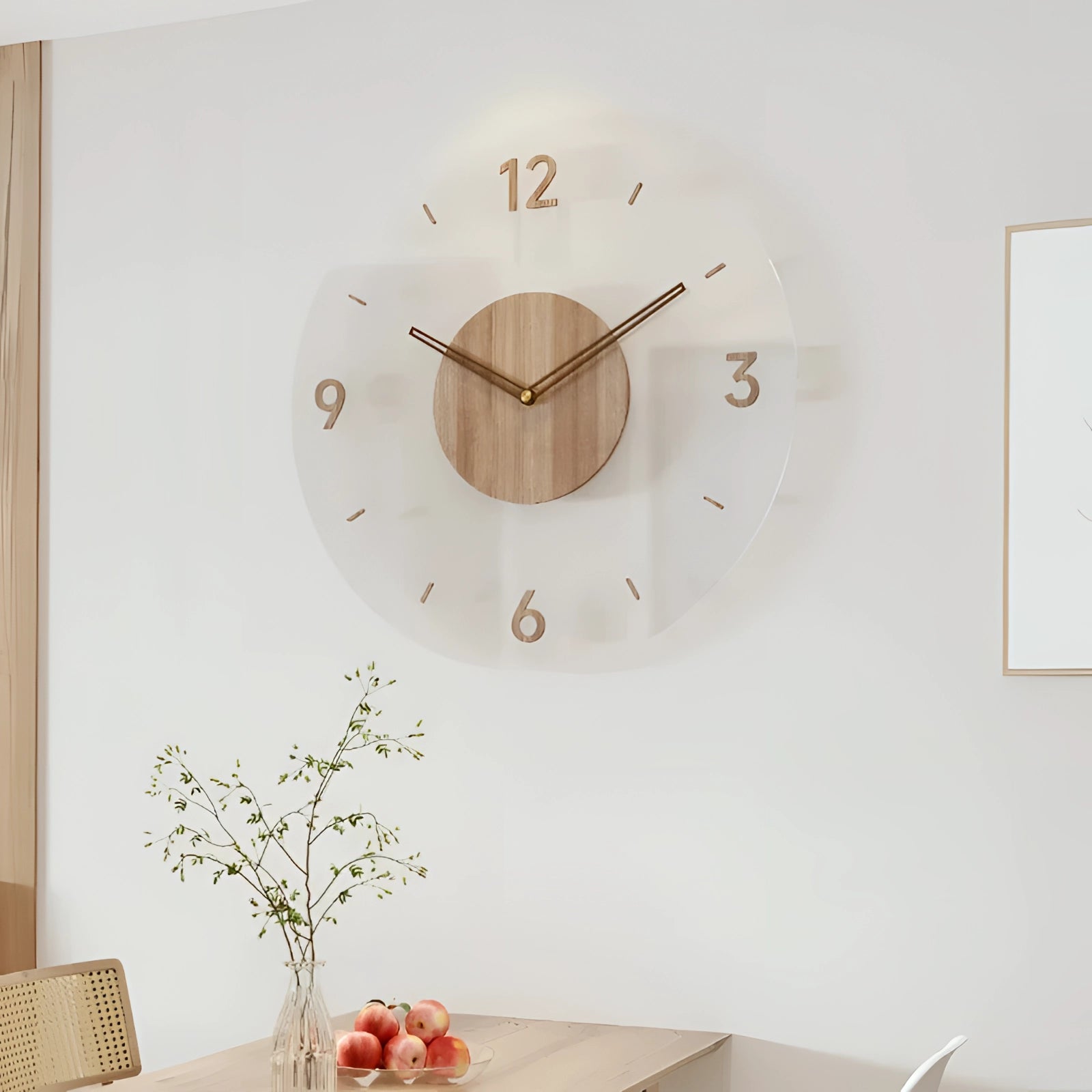 Minimalist Wooden Wall Clock | Large 40cm Design with Silent Quartz Mechanism for Modern Decor 6